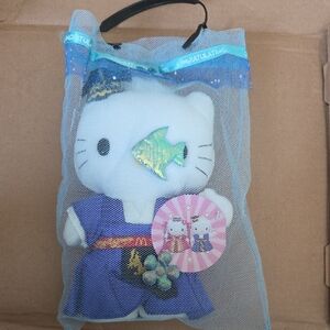 Hello Kitty Plush in Blue Outfit